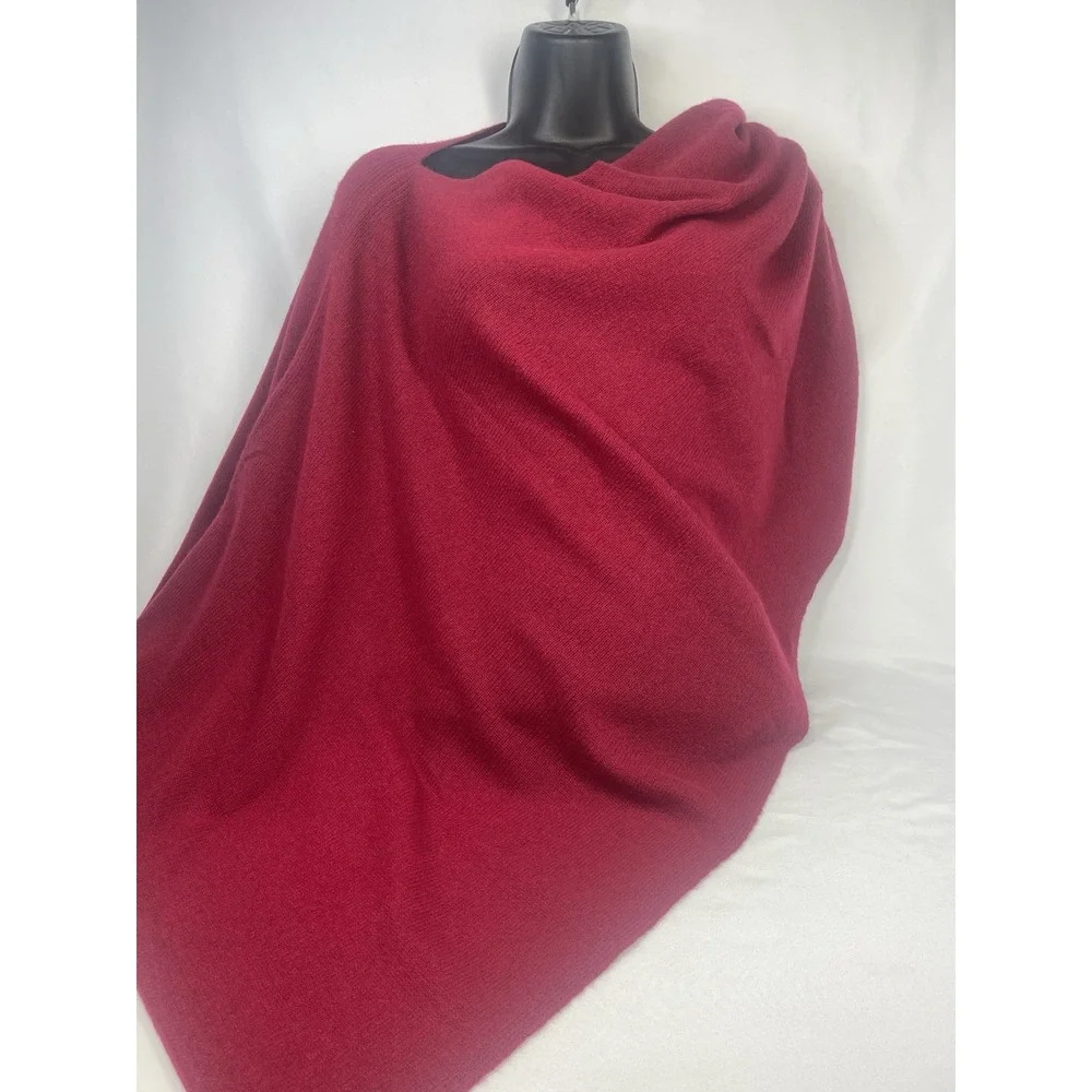 Claudia Nichole Cashmere Merlot Poncho Wrap Topper Scarf One Size Soft Knit